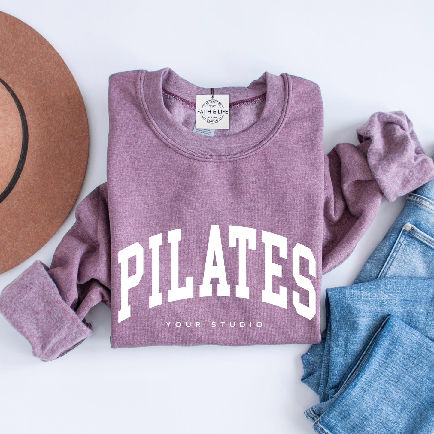 Custom Pilates Studio Personalized Crewneck Sweatshirt