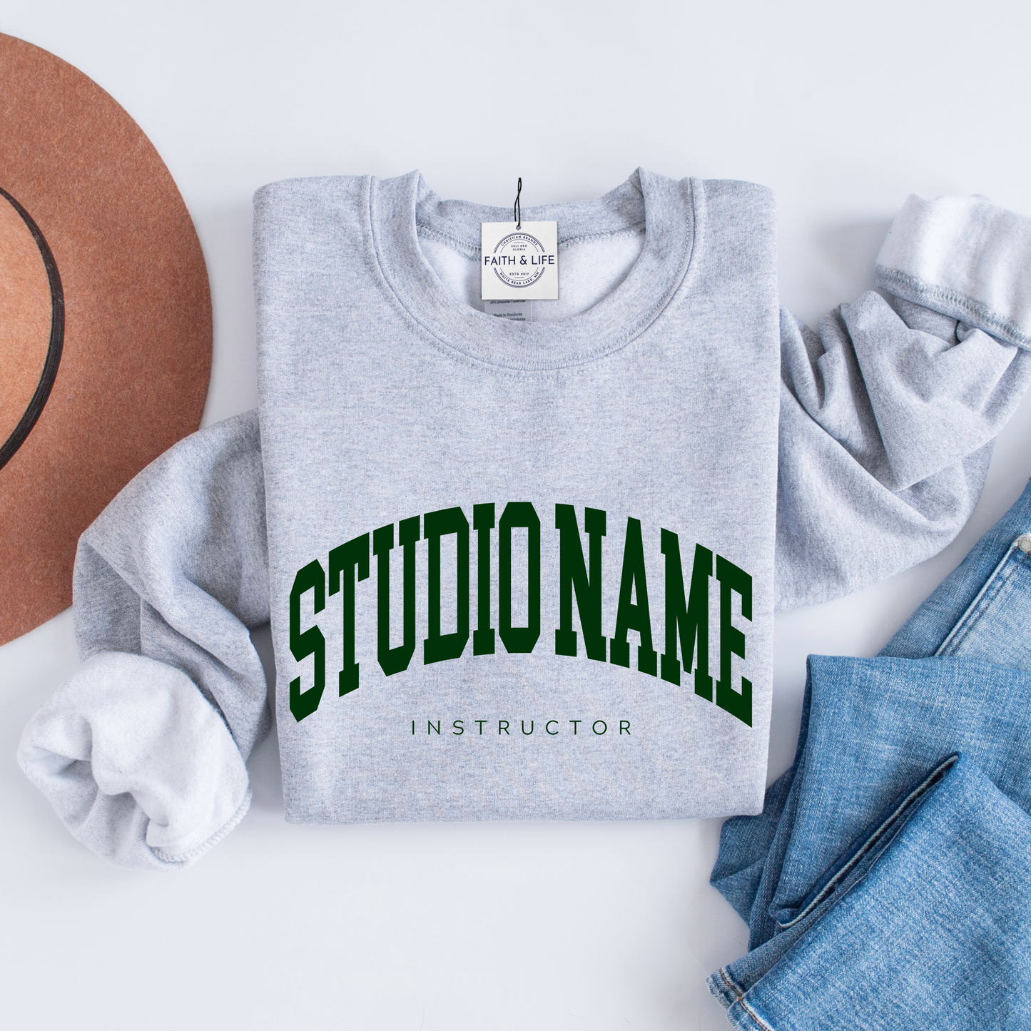Custom Pilates Studio Personalized Crewneck Sweatshirt