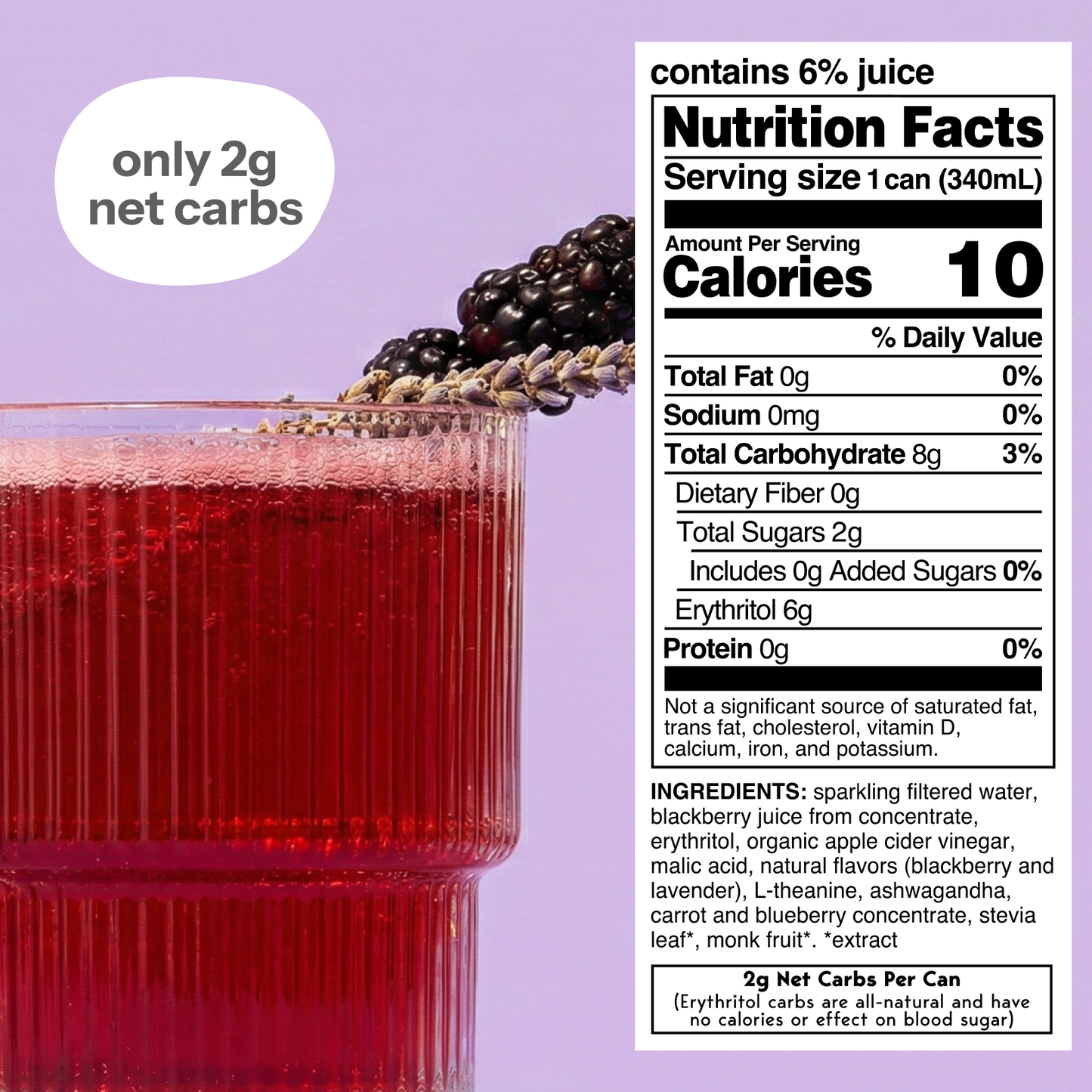 Blackberry lavender (botanical soda | 12 pack)